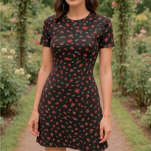 🌹 Princess Polly Sheer Mesh Floral Bodycon Mini Dress – Size 4 (US)